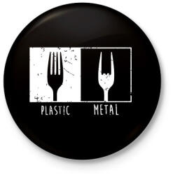 printfashion Metál villa - Kitűző, hűtőmágnes - Fekete (3097236)