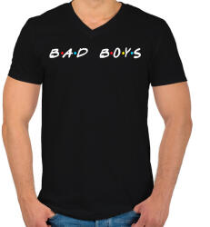 printfashion Bad boys - Férfi V-nyakú póló - Fekete (2024244)
