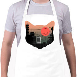 printfashion Macskák városa - Kötény - Fehér (5238769)