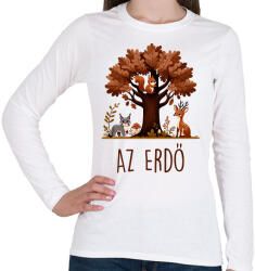 printfashion Az erdő - Női hosszú ujjú póló - Fehér (16641025)