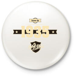 printfashion born-in-1935-cream-choco - Kitűző, hűtőmágnes - Fehér (3076803)