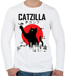 printfashion Catzilla - Férfi hosszú ujjú póló - Fehér (16759656)