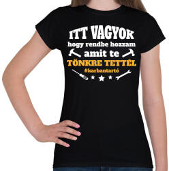 printfashion #karbantartó - Női póló - Fekete (13865067)