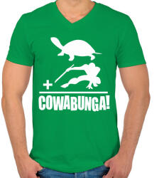 printfashion Cowabunga 1 - Férfi V-nyakú póló - Zöld (6973477)