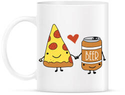printfashion Pizza és sör - Bögre - Fehér (13143980)