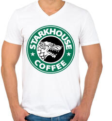printfashion Starkhouse coffee - Férfi V-nyakú póló - Fehér (1497257)