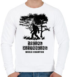 printfashion SOCIAL DISTANCING WB - Férfi pulóver - Fehér (4795299)