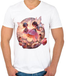 printfashion Tündérek - Férfi V-nyakú póló - Fehér (14847793)