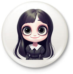 printfashion Wednesday Addams - Kitűző, hűtőmágnes - Fehér (13373317)