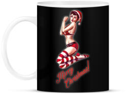 printfashion Karácsonyi szexi kobold lány - Bögre - Fekete (5619664)