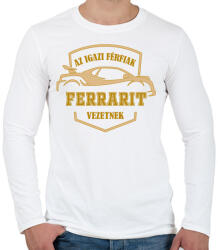 printfashion Ferrari sofőr - Férfi hosszú ujjú póló - Fehér (4797201)