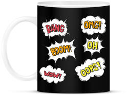 printfashion bang boom omg oops - Bögre - Fekete (4723387)