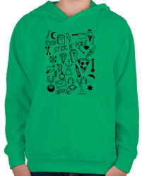 printfashion Stick nd poke - Gyerek kapucnis pulóver - Zöld (1947452)