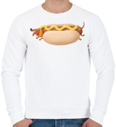 printfashion Hotdog - Férfi pulóver - Fehér (5090382)