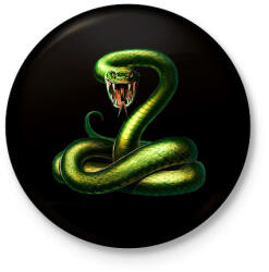 printfashion snake - Kitűző, hűtőmágnes - Fekete (3097343)
