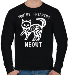printfashion Freaking meowt - Férfi pulóver - Fekete (7851960)