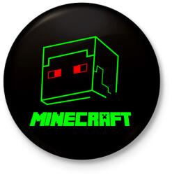 printfashion Minecraft - Kitűző, hűtőmágnes - Fekete (3104385)