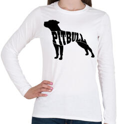 printfashion Pitbull - Női hosszú ujjú póló - Fehér (1197343)