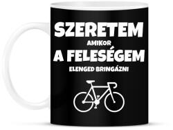 printfashion Szeretem, amikor a feleségem elenged bringázni - Bögre - Fekete (11497156)