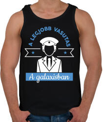 printfashion A legjobb vasutas - Férfi atléta - Fekete (7681991)