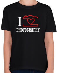 printfashion I love photography (white) - Gyerek póló - Fekete (7258714)