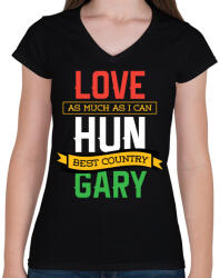 printfashion HUNGARY - Női V-nyakú póló - Fekete (347058)