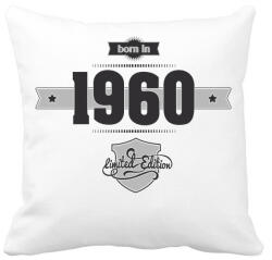 printfashion born-in-1960-(dark&lightgrey) - Párnahuzat, Díszpárnahuzat - Fehér (470250)