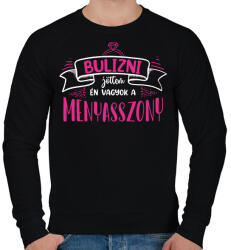 printfashion Bulizni jöttem - Menyasszony (white) - Férfi pulóver - Fekete (7263404)