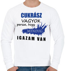 printfashion Cukrász vagyok. . . - Férfi pulóver - Fehér (16284208)