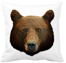 printfashion Grizzly fej - Párnahuzat, Díszpárnahuzat - Fehér (11813093)