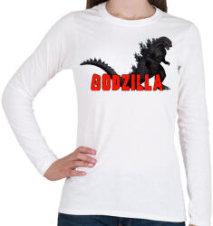 printfashion Godzilla - Női hosszú ujjú póló - Fehér (2301330)