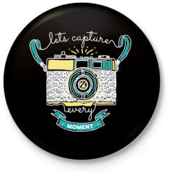 printfashion Retro fényképező - Kitűző, hűtőmágnes - Fekete (3092918)