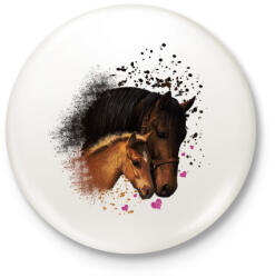 printfashion KANCA ÉS CSIKÓJA ARCKÉP - Kitűző, hűtőmágnes - Fehér (3083145)