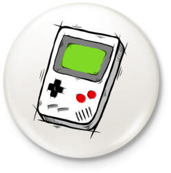 printfashion GameBoy - Kitűző, hűtőmágnes - Fehér (3073634)