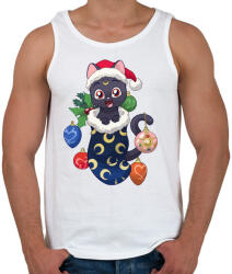 printfashion Cica Karácsony - Férfi atléta - Fehér (439329)