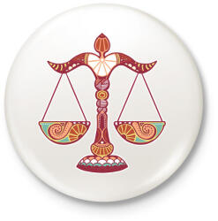 printfashion Színes Mérleg horoszkóp - Kitűző, hűtőmágnes - Fehér (3081293)