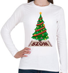 printfashion Karácsonyfa szom - Női hosszú ujjú póló - Fehér (14663784)