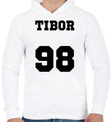 printfashion Neves póló - Egyedi névvel és számmal - Férfi kapucnis pulóver - Fehér (16788868)