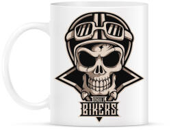 printfashion Motoros koponya - Bögre - Fehér (787586)