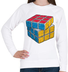 printfashion Rubik kocka - Női pulóver - Fehér (1651101)