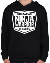 printfashion Ninja Warrior - Gyerek kapucnis pulóver - Fekete (1076421)