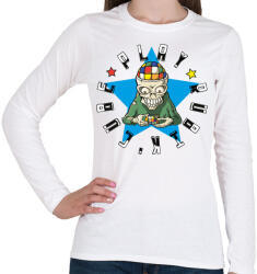 printfashion Rubik zombi - Play rubik's cube - Női hosszú ujjú póló - Fehér (4920696)