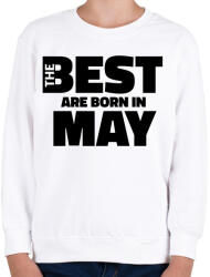 printfashion The Best are born in may - Gyerek pulóver - Fehér (5424577)