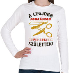 printfashion Fodrász szülinap november színes - Női hosszú ujjú póló - Fehér (5491250)