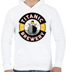 printfashion Titanic brewery - Férfi kapucnis pulóver - Fehér (14895962)