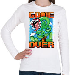 printfashion Game over - Női hosszú ujjú póló - Fehér (2048363)