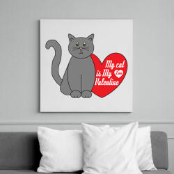 printfashion Love my cat - Vászonkép - Fehér (6629975)