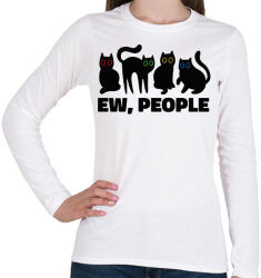 printfashion Macskák ehh people - Női hosszú ujjú póló - Fehér (11552997)