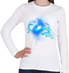 printfashion Illúzió - Női hosszú ujjú póló - Fehér (81796)
