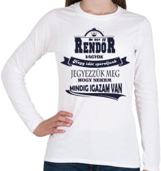 printfashion Rendőr Igaza - Női hosszú ujjú póló - Fehér (933161)